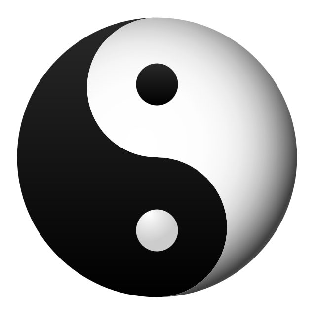 A black and white yin yang image